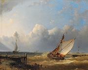 Hermann Eschke Segelboote bei steifer Brise vor der Kuste Sweden oil painting artist